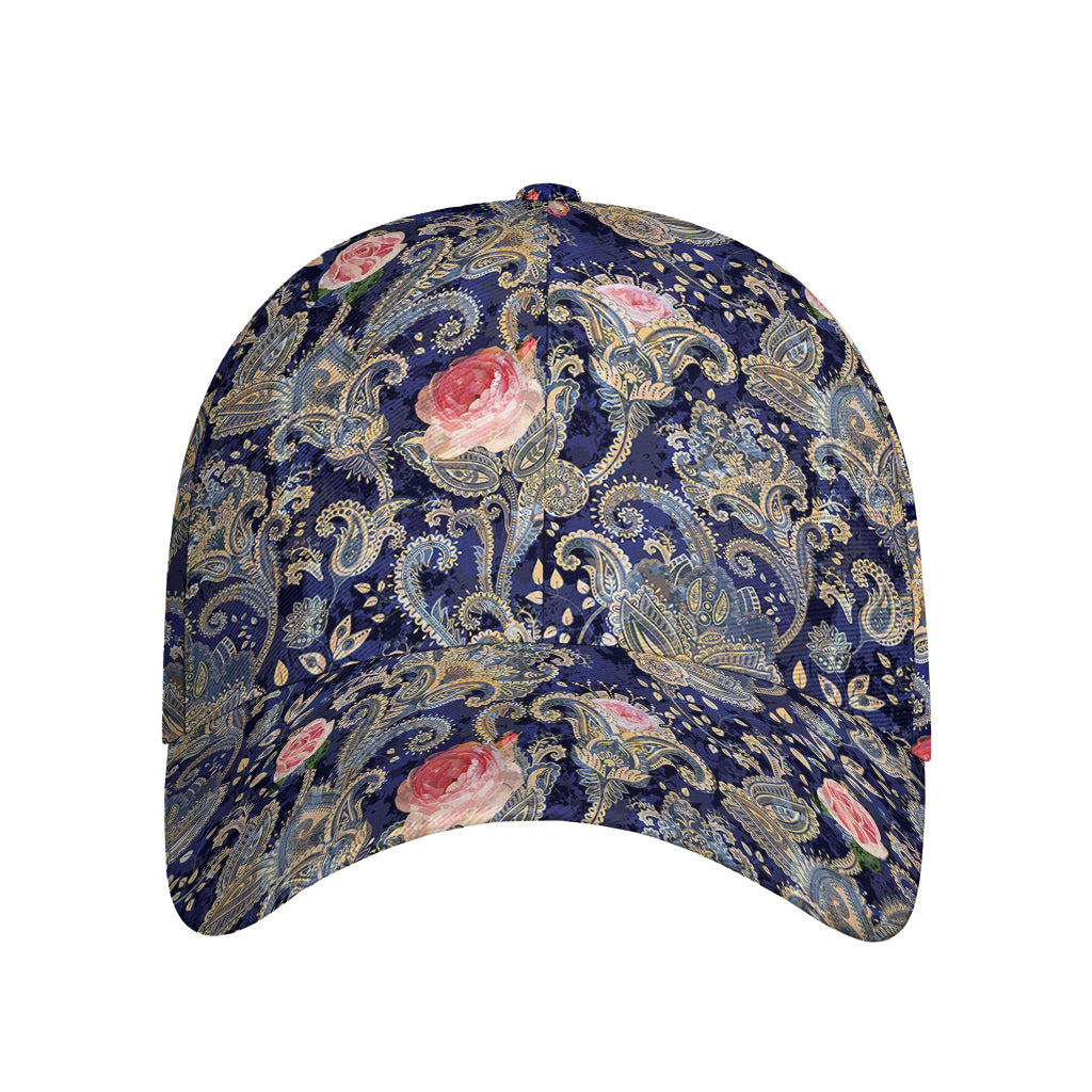 Indian Rose Paisley Pattern Print Baseball Cap