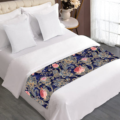 Indian Rose Paisley Pattern Print Bed Runner