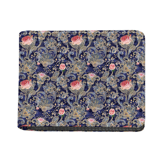 Indian Rose Paisley Pattern Print Bifold Wallet