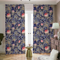 Indian Rose Paisley Pattern Print Dimout Pencil Pleat Curtains