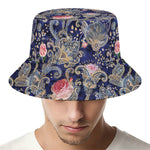 Indian Rose Paisley Pattern Print Bucket Hat