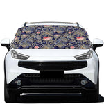 Indian Rose Paisley Pattern Print Car Windshield Snow Cover