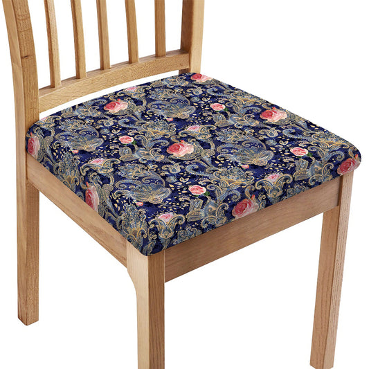 Indian Rose Paisley Pattern Print Chair Cushion Cover