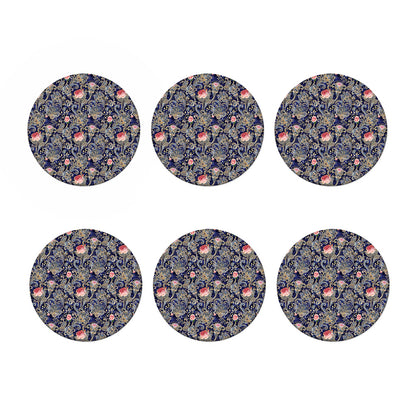 Indian Rose Paisley Pattern Print Coaster Set