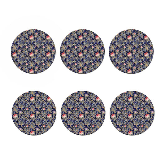 Indian Rose Paisley Pattern Print Coaster Set