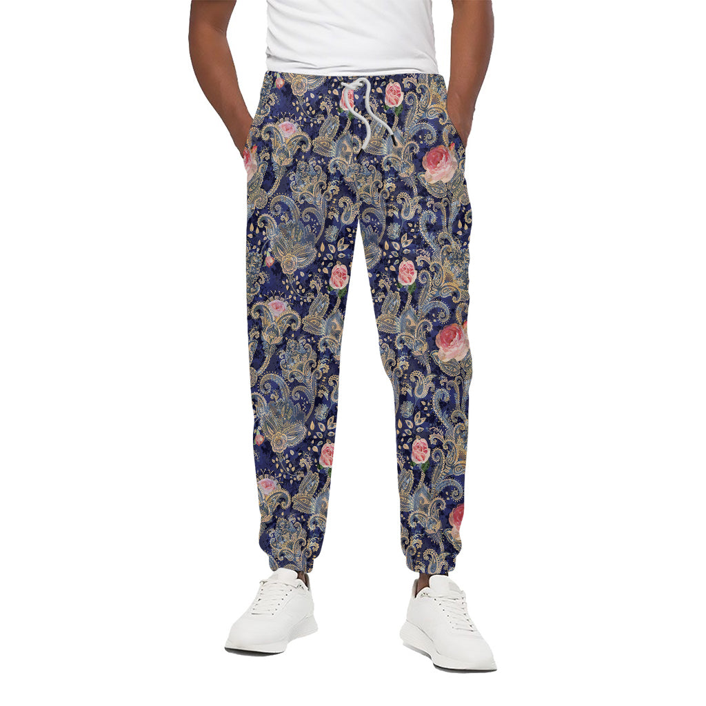 Indian Rose Paisley Pattern Print Cotton Pants