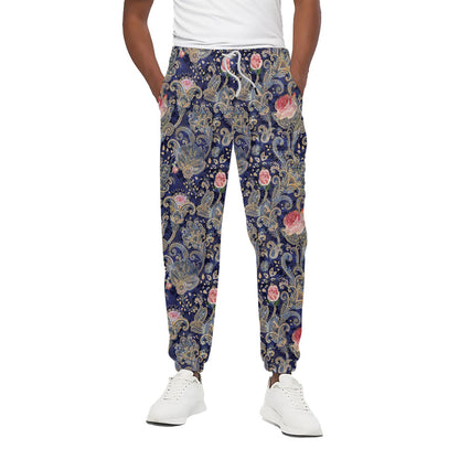 Indian Rose Paisley Pattern Print Cotton Pants