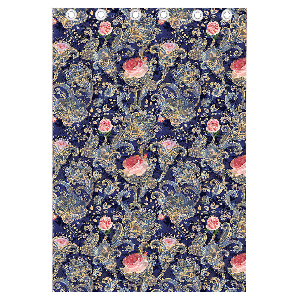 Indian Rose Paisley Pattern Print Curtain