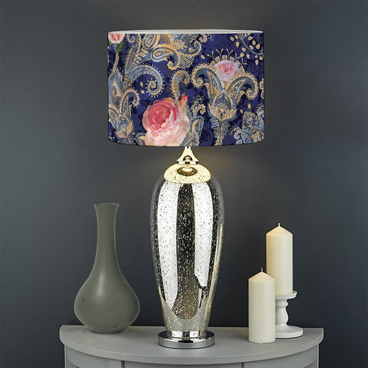 Indian Rose Paisley Pattern Print Drum Lamp Shade