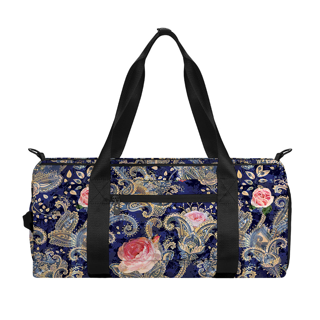 Indian Rose Paisley Pattern Print Gym Bag
