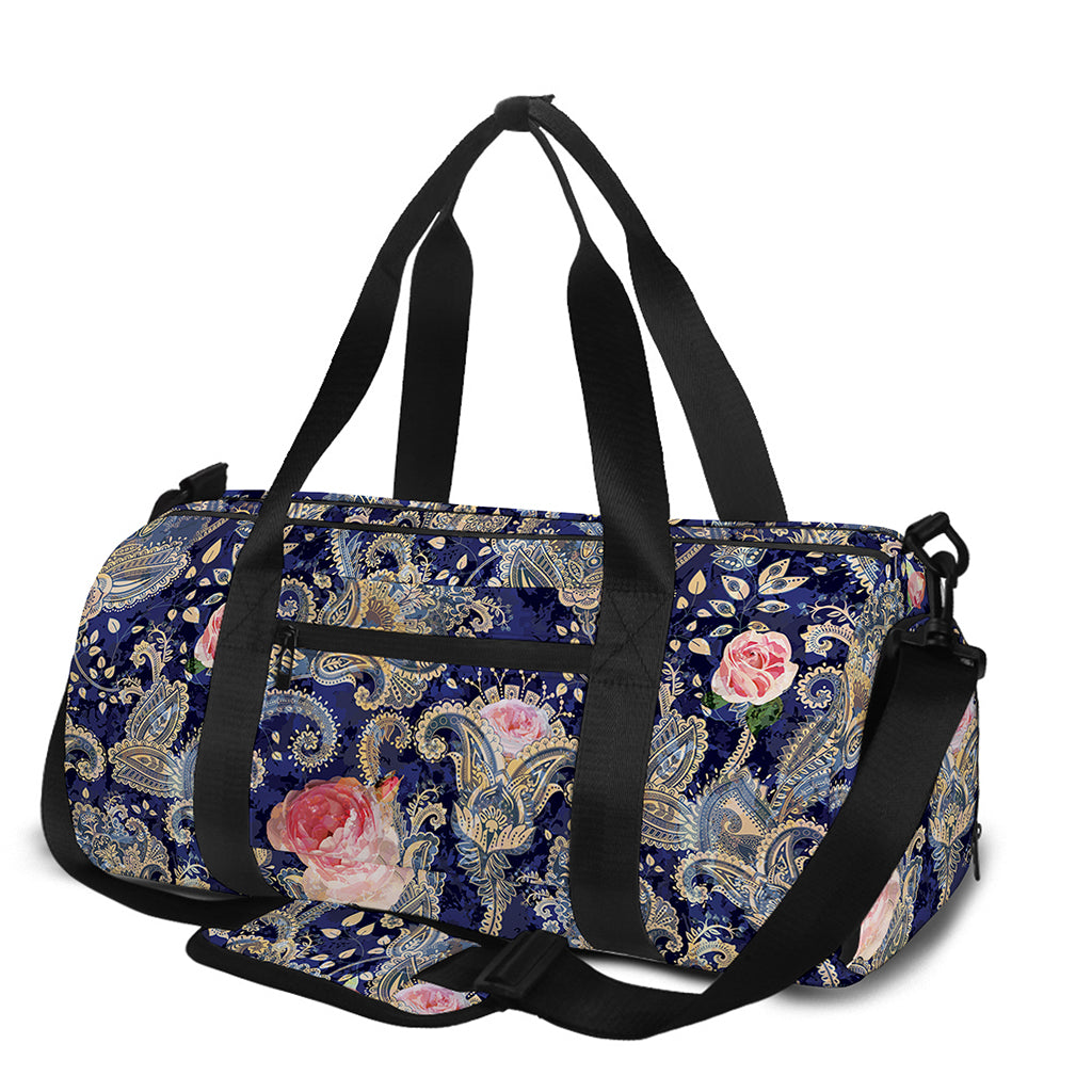 Indian Rose Paisley Pattern Print Gym Bag