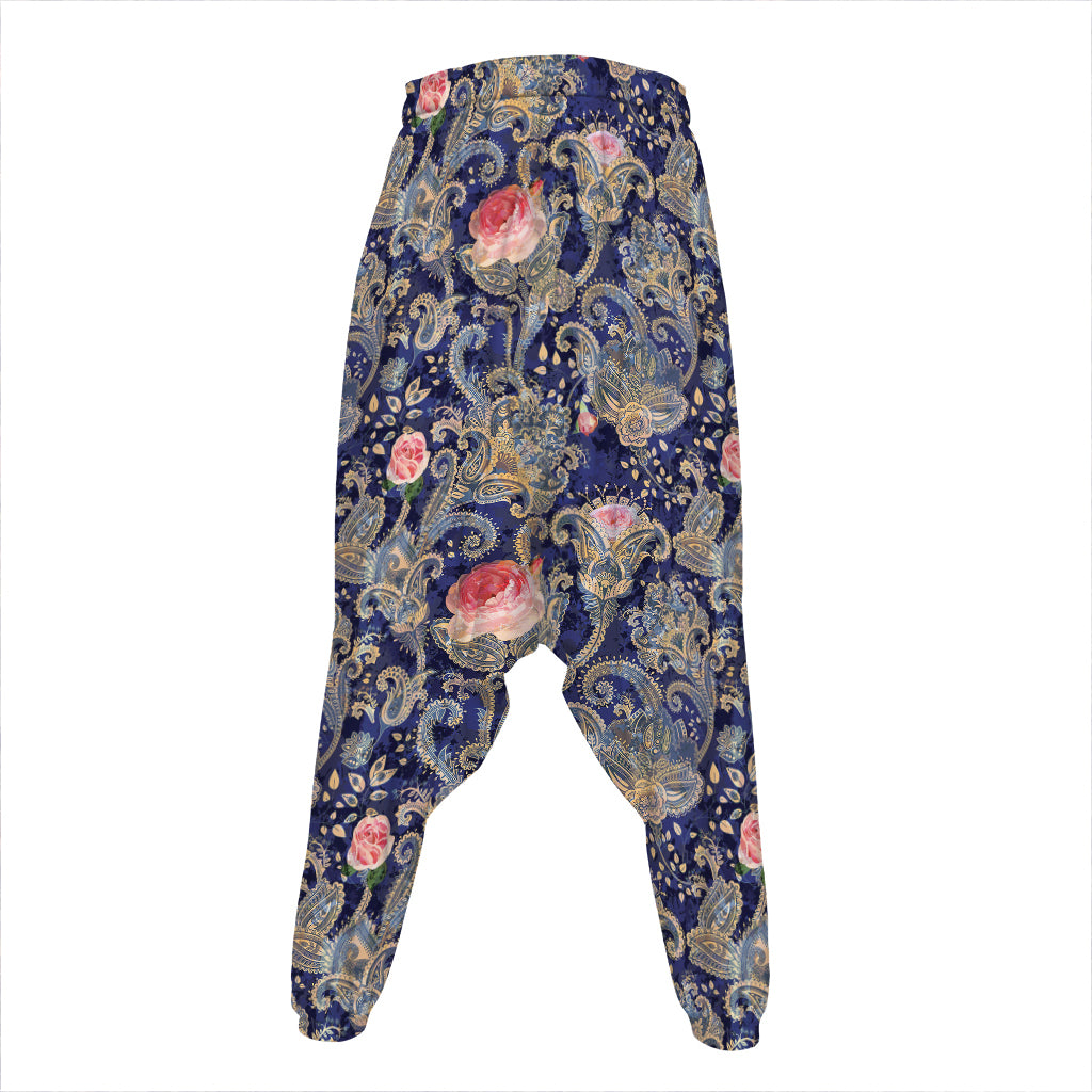 Indian Rose Paisley Pattern Print Hammer Pants