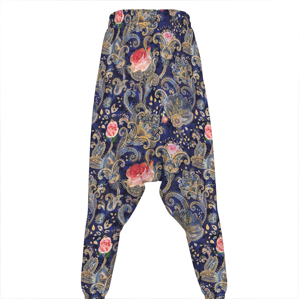 Indian Rose Paisley Pattern Print Hammer Pants
