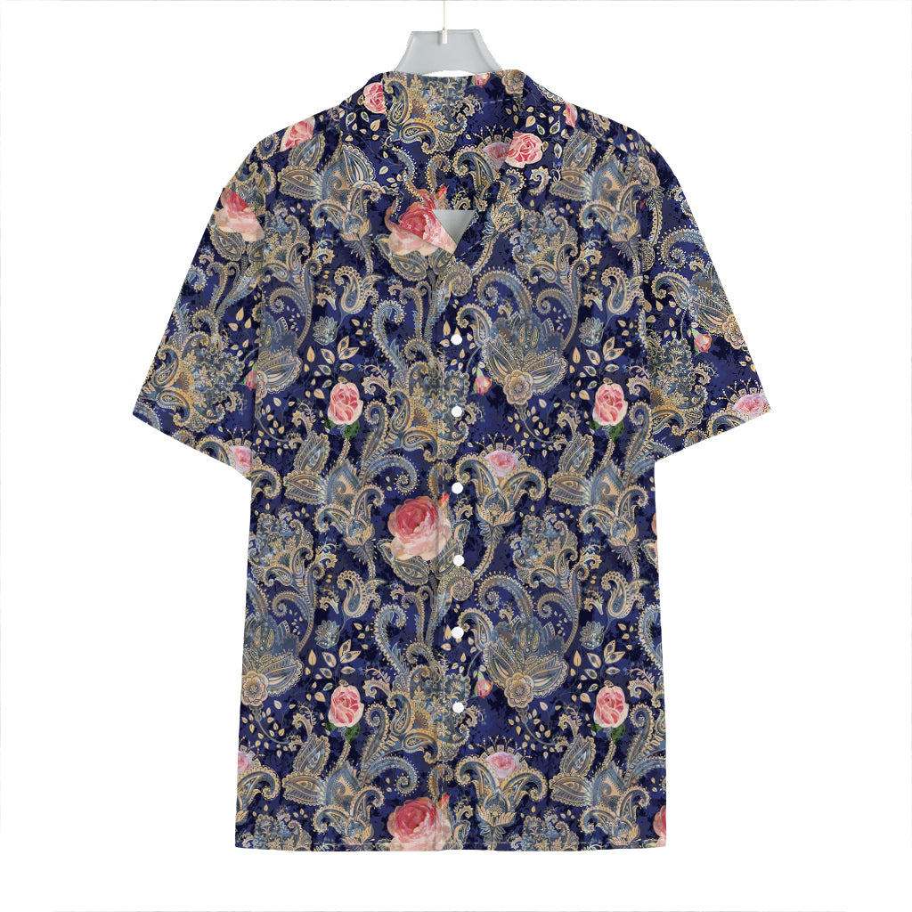 Indian Rose Paisley Pattern Print Hawaiian Shirt