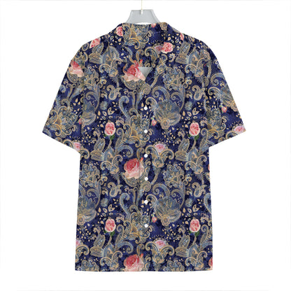 Indian Rose Paisley Pattern Print Hawaiian Shirt
