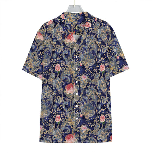 Indian Rose Paisley Pattern Print Hawaiian Shirt