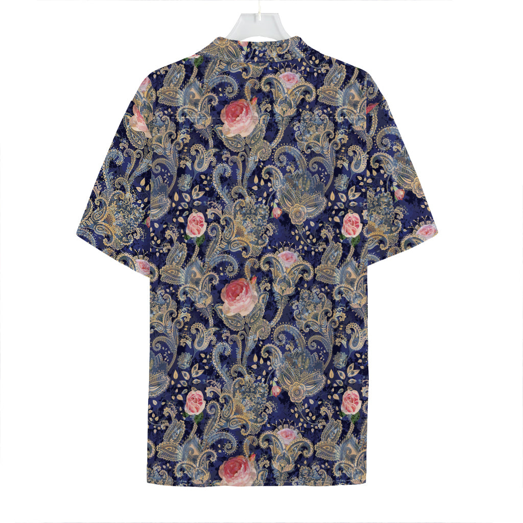 Indian Rose Paisley Pattern Print Hawaiian Shirt