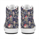 Indian Rose Paisley Pattern Print High Top Leather Sneakers