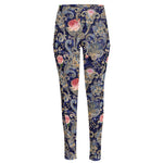 Indian Rose Paisley Pattern Print High-Waisted Pocket Leggings