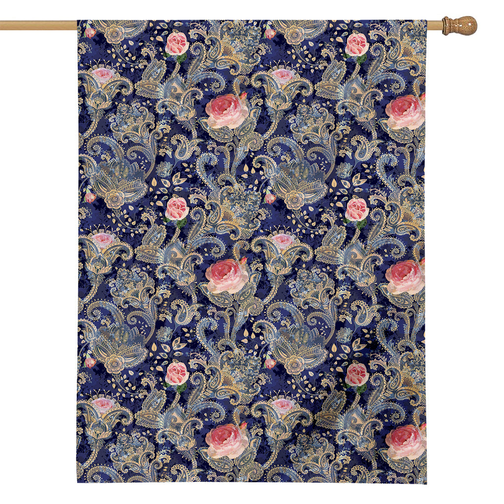 Indian Rose Paisley Pattern Print House Flag