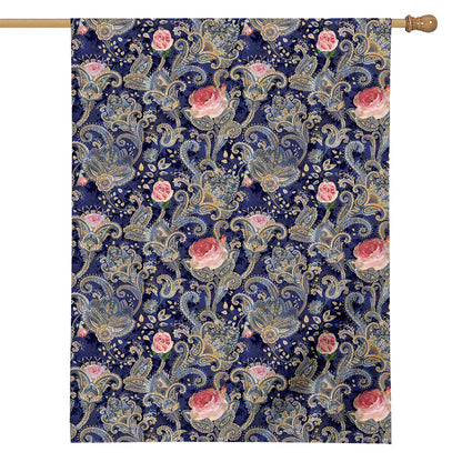 Indian Rose Paisley Pattern Print House Flag