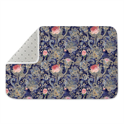 Indian Rose Paisley Pattern Print Indoor Door Mat
