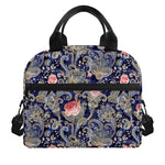 Indian Rose Paisley Pattern Print Insulated Lunch Bag