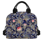 Indian Rose Paisley Pattern Print Insulated Lunch Bag