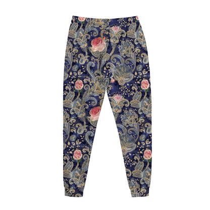 Indian Rose Paisley Pattern Print Jogger Pants