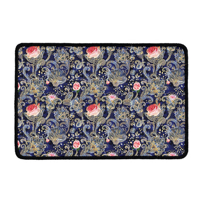 Indian Rose Paisley Pattern Print Kitchen Mat