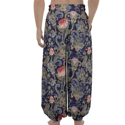 Indian Rose Paisley Pattern Print Lantern Pants