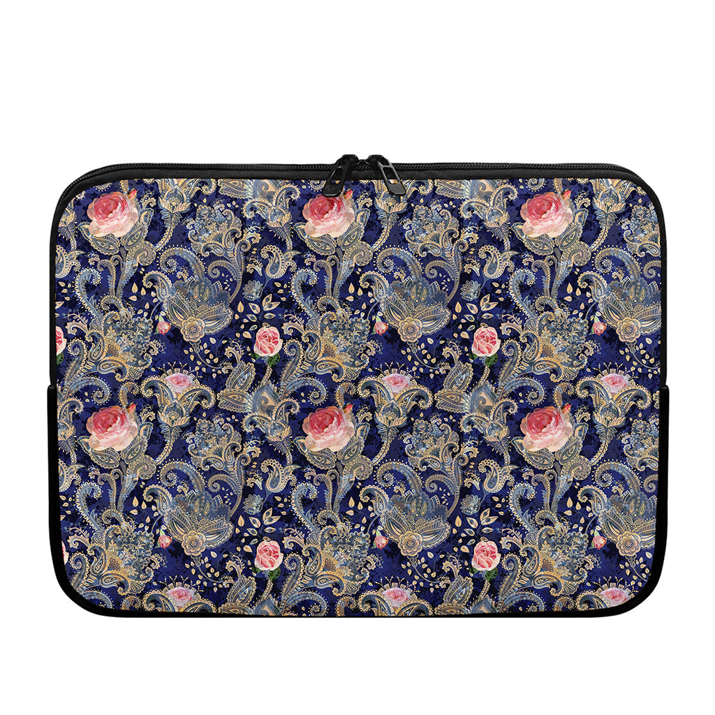 Indian Rose Paisley Pattern Print Laptop Sleeve