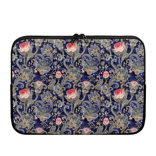 Indian Rose Paisley Pattern Print Laptop Sleeve