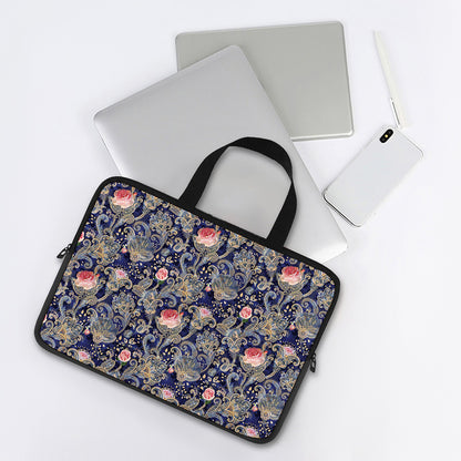 Indian Rose Paisley Pattern Print Laptop Sleeve With Handle