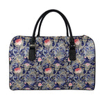 Indian Rose Paisley Pattern Print Leather Duffle Bag