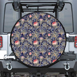 Indian Rose Paisley Pattern Print Leather Spare Tire Cover