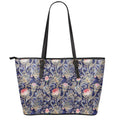 Indian Rose Paisley Pattern Print Leather Tote Bag With Zipper