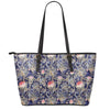 Indian Rose Paisley Pattern Print Leather Tote Bag