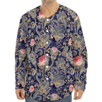 Indian Rose Paisley Pattern Print Long Sleeve Baseball Jersey