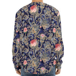 Indian Rose Paisley Pattern Print Long Sleeve Baseball Jersey
