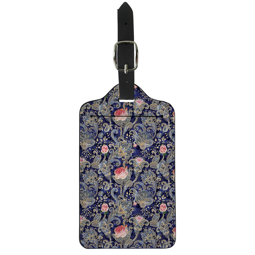 Indian Rose Paisley Pattern Print Luggage Tag