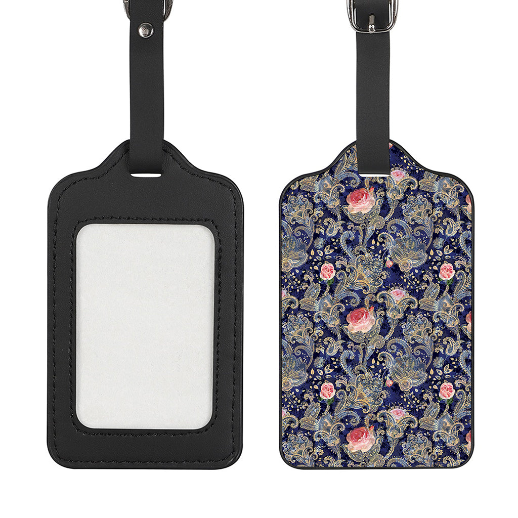 Indian Rose Paisley Pattern Print Luggage Tag