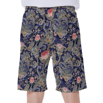 Indian Rose Paisley Pattern Print Men's Beach Shorts