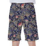Indian Rose Paisley Pattern Print Men's Beach Shorts