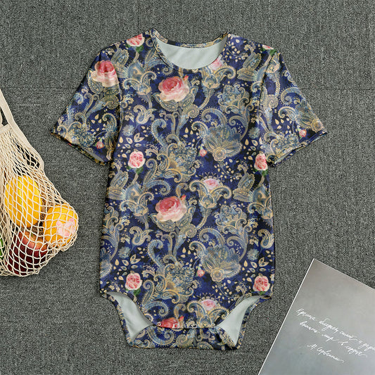 Indian Rose Paisley Pattern Print Men's Bodysuit