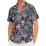 Indian Rose Paisley Pattern Print Men's Deep V-Neck Shirt