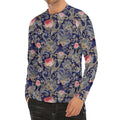 Indian Rose Paisley Pattern Print Men's Long Sleeve Rash Guard
