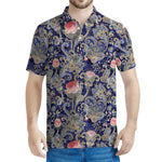 Indian Rose Paisley Pattern Print Men's Polo Shirt