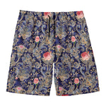 Indian Rose Paisley Pattern Print Men's Swim Trunks