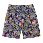 Indian Rose Paisley Pattern Print Men's Swim Trunks